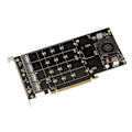 Miniatyrbild 1 av 3: M2 PCIe x16 Controller Card för 4 M.2 NVMe M Key SSDs med PLX8747 Chipset - 128GB Max bandbredd 16000MB/s