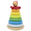 Miniatyrbild 2 av 3: Trästaplingsleksak - GOKI - Clown att stapla 9 element - Blandat - Gul - Från 12 månader Flerfärgad