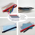 Miniatyrbild 3 av 4: Plastpåsar - WAYTEX - Set om 3 - 22 x 11 cm - PVC-fri - Färgad dragkedja 1 svart, 1 röd, 1 blå