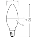 Miniatyrbild 6 av 6: Frostade flamma LED-lampor med E14 4,9W kylare - Kall vit - OSRAM Vit kyla