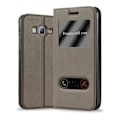 Miniatyrbild 1 av 4: Samsung Galaxy J3 - J3 DUOS 2016 (6) Fodral i STONE BROWN av Cadorabo (Design VIEW) Fullt skyddsfodral med flipskydd