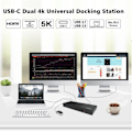 Miniatyrbild 3 av 4: Dockningsstation - portreplikator - Wavlink-stöd - WL-UG69DK1-EU