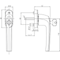 Miniatyrbild 2 av 3: Roto - TS9582 - RSA A40 ML 43 M5X40 R011 Samba Fönsterhandtag Natursilver 7 x 43 mm