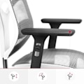 Miniatyrbild 5 av 6: Diablo V-Basic Ergonomic Office Chair 3D Andas Mesh Justerbara Armstöd (Vit-Grå) Vit grå