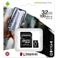 Miniatyrbild 1 av 2: KINGSTON Canvas Select Plus SDCS2 32GB 32GB Micro SD-minneskort Klass 10 A1 100MB/s + Adapter ingår