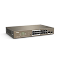 Miniatyrbild 2 av 4: Tenda TEF1118P-16-150W, Fast Ethernet (10-100), Ethernet-anslutning, stöder strömförsörjning via denna port (PoE), Monteringsnät