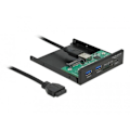 Miniatyrbild 1 av 3: Frampanel - DELOCK - 3,5" USB 3.2 GEN 1 - 1 x USB Type-C™ - 2 x USB Type-A - SD och Micro SD