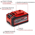 Miniatyrbild 3 av 3: Einhell Batteri 6,0 Ah Power X-Change PLUS (Lithium-Ion, 18 V, 4-6 Ah Multi-Ah, för alla Einhell Power X-Change-enheter)