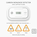 Miniatyrbild 2 av 4: ELRO FC5003 kolmonoxiddetektor - 10 års sensor - med display Vit