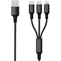 Miniatyrbild 1 av 2: USB-laddkabel 3 i 1 - 2GO - 150 cm - Svart - Micro USB, Apple 8-stift, USB Typ C