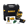 Miniatyrbild 1 av 6: Multilinje laser nivå 3 x 360° med grønn stråle og fjernkontroll - Leveres i T-STAK eske - DEWALT - DCLE34035D1-QW