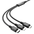 Miniatyrbild 4 av 6: USB-A till Type-C, Lightning, Micro-USB, 2A, 1m - Hoco Super (X76) - Svart