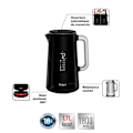 Miniatyrbild 2 av 6: TEFAL Smart'n Light, Vattenkokare, Digital skärm, 1,7 L, 5 temperaturer, Anti-skållningsvägg, Rostfri inredning, 360° bas KO850810 Svart