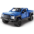 Miniatyrbild 2 av 4: CaDA Byggsats Blå Bil Terrängfordon Smash Off-Roader Återdrag 390 bitar Blå