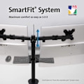 Miniatyrbild 2 av 4: Kensington monitorarm - utdragbart stativ för 2 bildskärmar med ergonomisk SmartFit höjdjustering för