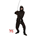 Miniatyrbild 1 av 3: Svart ninjadräkt för pojkar i åldern 8/10 - WIDMANN Svart