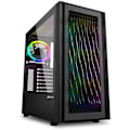 Miniatyrbild 1 av 4: SHARKOON RGB WAVE ATX gaming PC-fodral - Svart - 3x 120 mm - 2 interna fack - 7 expansionsfack