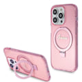 Miniatyrbild 1 av 6: Coque för iPhone 15 Pro Max - Guess Ring Stand Script Glitter MagSafe (GUHMP15XHRSGSP) - Rosa