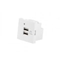 Miniatyrbild 1 av 4: Lanberg Hub Väggrosett 230 V 2 x USB 5 V 2.1 A Vit