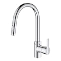 Miniatyrbild 4 av 6: GROHE Feel diskbänkskran, utdragbar spray, 360° rotation, U-pip, 2-jet-avledare, köksblandare 31486001 Krom