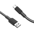 Miniatyrbild 3 av 6: Data kabel - HOCO - Jaeger (X69) - USB-A till USB Type-C - 3A - 1m - Svart / Vit