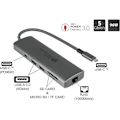 Miniatyrbild 2 av 4: USB-C-hub - BRA ANSLUTNINGAR - 10 portar - Snabbladdning 96W - Överföring 5 Gbit/s - Stöd för 4K UHD
