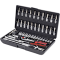 Miniatyrbild 1 av 2: KS Tools Hyls- och bitssats 48 st CHROME+ 1/4" 918.0648