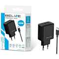 Miniatyrbild 3 av 3: Laddare - väggadapter Beline Väggladdare 45 W GaN USB-A/USB-C + kabel USB-C/USB-C BLN2CB45C svart