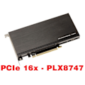Miniatyrbild 2 av 3: M2 PCIe x16 Controller Card för 4 M.2 NVMe M Key SSDs med PLX8747 Chipset - 128GB Max bandbredd 16000MB/s