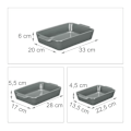 Miniatyrbild 4 av 6: Relaxdays set med 3 ugnsformar i keramik; lasagneform; tiramisuform; mikrovågsugnform; ugnstillagning; grå grå