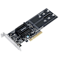 Miniatyrbild 1 av 2: M.2 till PCI-adapter - SYNOLOGY - M2D18 - Svart - PCIe - 2280/2260/2242