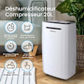Miniatyrbild 2 av 4: Pro Breeze 20L bärbar avfuktare för rum upp till 30m² 4 lägen, LED-skärm, kontinuerlig dränering, torktumlare, timer