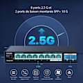 Miniatyrbild 2 av 6: Switch Ethernet 2,5G - Tenda - TEM2010X - 8 portar RJ45 - 2 portar SFP+ 10G - VLAN, Statisk Aggregation