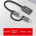 Miniatyrbild 5 av 6: Adaptörer Typ-C, Micro USB till USB 3.0, OTG, 5Gbps - Yesido (GS02) - Svart