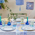 Miniatyrbild 3 av 4: Engångs servett - pappersservett Talking tables - SOUK-NAPKIN-BLUE