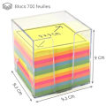 Miniatyrbild 2 av 3: Anteckningsblock - WAYTEX - 931151 - 700 neonark - 9 x 9 cm - Transparent plaststöd Flerfärgad