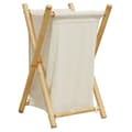 Tvättkorg - vidaXL - Bambu - Krämvit - Modern design - Fällbar Vit grädde