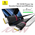 Miniatyrbild 6 av 6: USB-C data kabel USB-C, 100 W, 1 m - Baseus Dura (P1037780803U01-01) - Svart