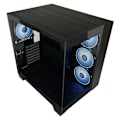 Miniatyrbild 4 av 6: PC Chassi - LC-Power - Gaming 809B - Härdat glas - ARGB-fläktar - Matt svart