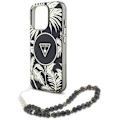 Miniatyrbild 5 av 6: Coque Guess Palm Trees Triangle Pearl Strap MagSafe för iPhone 16 Pro (svart) svart