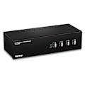 Miniatyrbild 1 av 2: KVM Switch 4 Portar - Svart - Dual Monitor - DisplayPort - USB - 4 Portar
