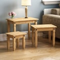 Miniatyrbild 4 av 4: Movian - 333334 - Amazon Basics rektangulära korona-häckningsbord, massiv furu, 38D x 60W x 50H cm (tidigare varumärke)