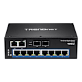 Miniatyrbild 3 av 4: Ethernet-switch - TRENDNET - TI-G102 - 10 portar - Modulär - IP30 Stöttålig