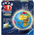 Miniatyrbild 1 av 4: Ravensburger - 3D Globe World Map Pussel med LED - 72 bitar Blå