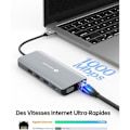 Miniatyrbild 4 av 4: USB C-dock - NOVOO - USB C-hubb 11 i 1 - Dubbel HDMI 4K - Snabbladdning 100W - Gigabit Ethernet