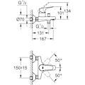 Miniatyrbild 6 av 6: GROHE Start Flow Badkar/Duschblandare - Väggmonterad - Krom 23772000