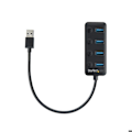 Miniatyrbild 1 av 3: USB 3.0-hubb - StarTech.com - 4 portar - Strömbrytare - UASP-stöd - Svart