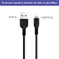 Miniatyrbild 2 av 6: Hoco - Flash datakabel (X20) - USB-A till Lightning, 10W, 2,4A, 1,0m - Svart
