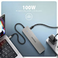 Miniatyrbild 3 av 5: AXAGON HMC-7HX2, Hub 7-i-1, USB-C 5Gbps, 2x USB-A, 1x USB-C, 2x HDMI 4k/60, RJ-45, PD 100W