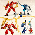 Miniatyrbild 3 av 6: LEGO® 71808 NINJAGO Kais Eldelementalrobot, Ninjaleksak med anpassningsbar minifigur plus Kai och Zane minifigurer Flerfärgad